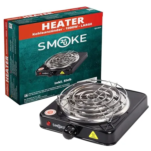 Turbo Power 1000 Watt elektrischer Kohleanzünder - Der leistungsstarke Kohleanzünder mit 1000 Watt erhitzt bis zu 12 Kohlewürfel in nur 10 Minuten. Ideal für Grillpartys und Camping, sorgt für schnelle und zuverlässige Hitze. Hochwertige Materialien garantieren Langlebigkeit.