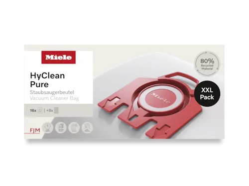 MIELE FJM XXL HyClean Pure Staubsaugerbeutel-Set - 16 Staubsaugerbeutel mit 99.99 % Filtrationsleistung, ideal für Miele Staubsauger. Sauberer Wechsel dank automatischem Beutelverschluss und lange Nutzungsdauer.