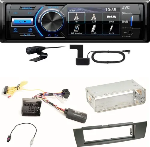 JVC KD-X561DBT Digitalradio Bluetooth Einbauset für BMW E90 E91 E92 E93 - Autoradio mit DAB+ und Bluetooth, inklusive vollständigem Einbauset für BMW 3er E90 E91 E92 E93. Genießen Sie hochwertige Audioformate und eine einfache Installation ohne zusätzliches Zubehör.