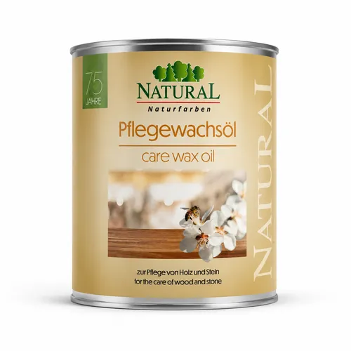 Natural Pflegewachsöl BioSilent - 750 ml - Hochwertiges Pflegewachsöl für Möbel, sorgt für eine langanhaltende Pflege und schützt Ihre Oberflächen. Ideal für die schonende Reinigung und Pflege von Holz.