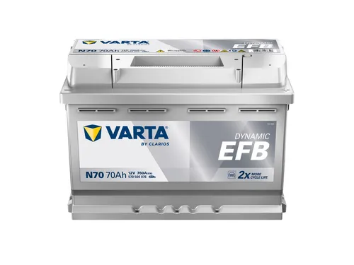 VARTA N70 Blue Dynamic EFB Autobatterie 12V 70Ah 760A - Hochleistungs-Starterbatterie für PKW, start-stop geeignet und wartungsfrei, ideal für zuverlässige Starts auch bei extremen Bedingungen.