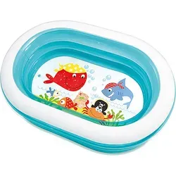 Intex Kinderpool Navy 163x46x107cm - Schwimmspaß für Kids im Piratendesign, 163 x 107 x 46 cm, ideal für heiße Sommertage im Garten