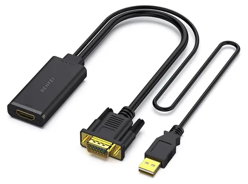 BENFEI Kabeladapter VGA auf HDMI Adapter mit Audio Konverter 1080p