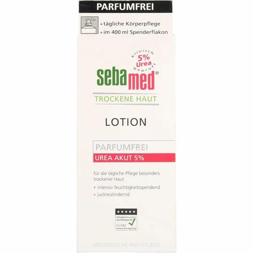 Sebamed Trockene Haut Lotion Urea 5% - 400 ml - Körperpflege für sehr trockene Haut, spendet intensiv Feuchtigkeit und lindert Juckreiz dank hochkonzentriertem Urea.