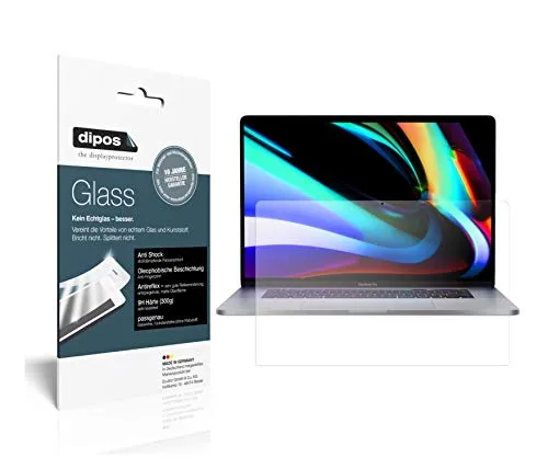 dipos I 9H Displayschutz matt kompatibel mit Apple MacBook Pro 16 Zoll (2020) Schutzfolie Anti-Shock