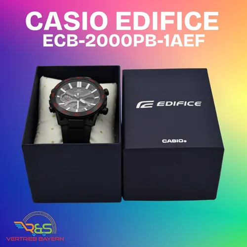 Casio EDIFICE SOSPENSIONE ECB-2000PB-1AEF 51mm - Sportliche Herren-Armbanduhr - Kategorie: Armbanduhren, mit Bluetooth, Wasserdichtigkeit bis 100m und vielseitigen Funktionen wie Chronograph und Weltuhr, ideal für aktive Männer.