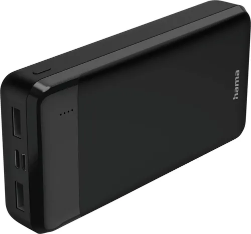 Hama Powerbank 187286 ECO PowerPack Schwarz 20.000 mAh - Leistungsstarke Powerbank mit 20.000 mAh, bietet vielseitige Ladeoptionen über USB-C, Micro USB und USB A. Ideal für unterwegs, um Ihre Geräte jederzeit aufzuladen.