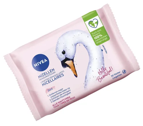 NIVEA 3in1 Mizellen Reinigungstücher - Flüssig-Handseife, entfernt sanft Make-up und wasserfeste Mascara, spendet Feuchtigkeit und schützt die natürliche Hautbalance