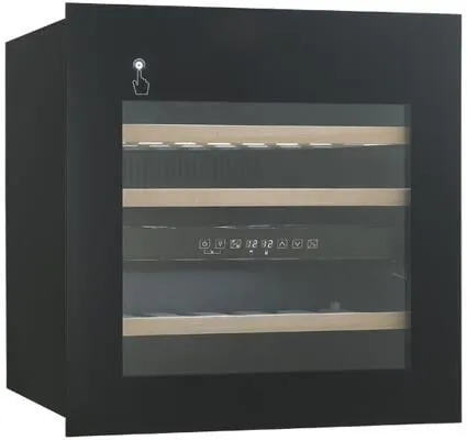 Wolkenstein EWTS85-36ED Einbau Weintemperierschrank - Weinkühlschrank mit 2 Temperaturzonen für optimale Lagerung von 36 Flaschen, ausgestattet mit eleganter schwarzer Glastür und 3 Holzböden für stilvolle Präsentation.
