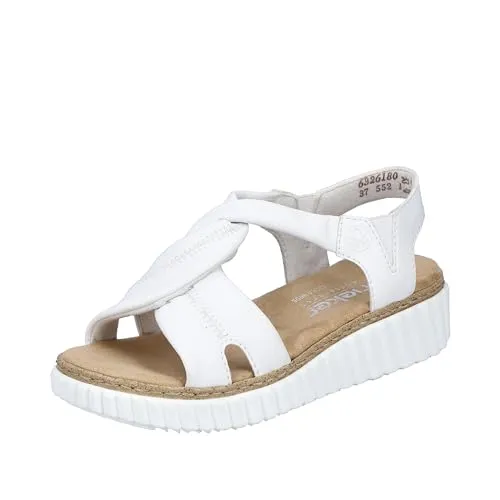 Rieker Damen Sandalen 63261 - Wanderschuhe mit bequemem Keilabsatz, ideal für sommerliche Ausflüge und Spaziergänge.