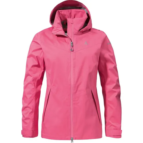 Schöffel 2.5L Jacket Aiplspitz Women - Wasserdichte Funktionsjacke in Holly Pink - Funktionsjacken für Damen, wasserdicht mit 10.000 mm Wassersäule und atmungsaktivem 2,5-Lagen VENTURI-Material für maximalen Komfort beim Wandern.