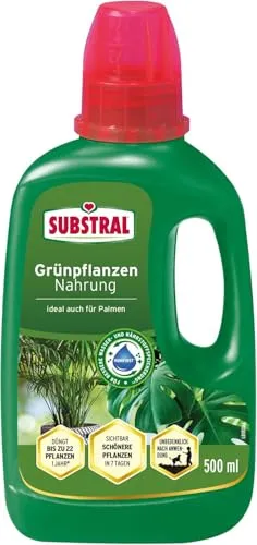 Substral Flüssigdünger für Grünpflanzen & Palmen, 500 ml - Fördert gesundes Wachstum - Ideal für Zimmerpflanzen: Enthält essentielle Nährstoffe für kräftiges Blattgrün und sichtbare Ergebnisse in 7 Tagen. Mit Humifirst für effektive Nährstoffversorgung. Sicher in der Anwendung für ein grünes Zuhause.