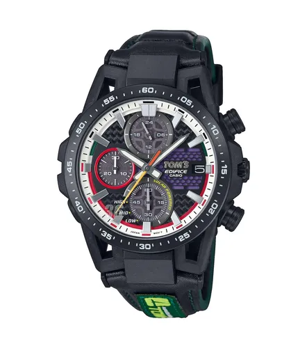 Casio Edifice Mod. Sospensione - Toms 50Th Anniversary - Schwarz - Chronograph mit Solarbetrieb, 100m wasserdicht und einzigartigem mehrfarbigen Zifferblatt - perfekt für Herren, die Stil und Funktionalität schätzen.