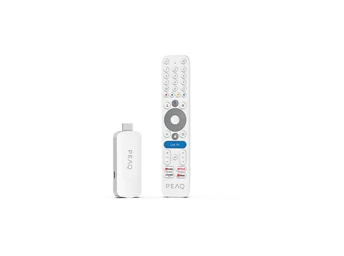 PEAQ PGS 4000 TV Stick 8 GB, Weiß - Streaming Stick mit 8 GB Speicher, ideal für ein flüssiges Streaming-Erlebnis und Zugriff auf zahlreiche Apps.