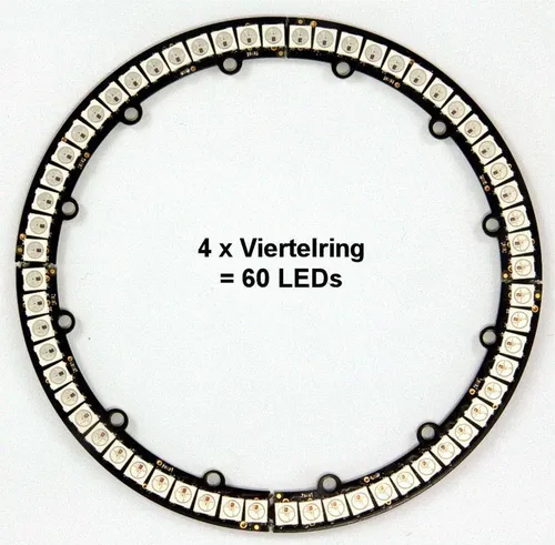DIGI-DOT Viertelring mit je 15 X WS2812B LED 4 x