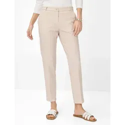 BRAX Feel Good Style Maron S Almond 38K - Damen-Chinohose im Regular Fit, aus hochwertigem Polyestermix mit elastischem Dehnbund und modernem Minimal Print für optimalen Tragekomfort.