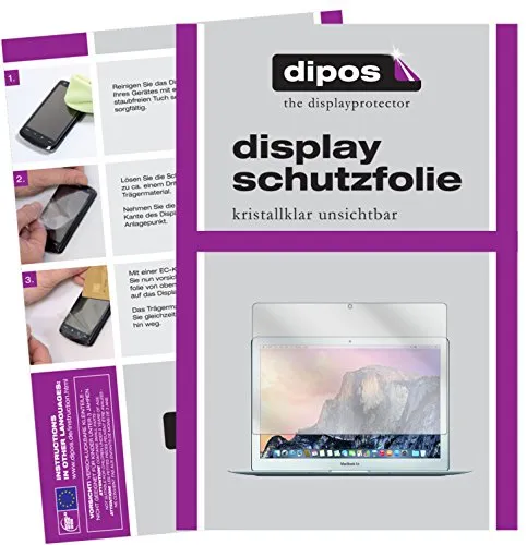 dipos I 2X Schutzfolie klar kompatibel mit Apple MacBook Air 13 Zoll 2015 Folie Displayschutzfolie