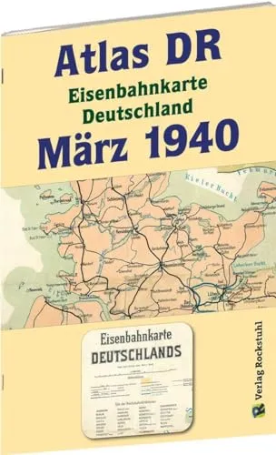 ATLAS DR März 1940 - Eisenbahnkarte Deutschland: Gesamtes Eisenbahnstreckennetz der Deutschen Reichsbahn