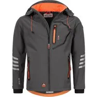 Softshelljacke ARCTIC SEVEN "ASColori", Herren, orange - Funktionsjacke für Outdoor-Aktivitäten mit wasserabweisendem Material und abnehmbarer Kapuze. Ideal für Wind- und Kälteschutz, ausgestattet mit mehreren Taschen und reflektierenden Streifen.