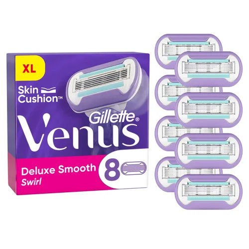 Gillette Venus Deluxe Smooth Swirl Systemklingen 8er - Nassrasierer, speziell für Frauen entwickelt, bieten die Venus Deluxe Smooth Swirl Klingen eine extrem gründliche Rasur für langanhaltend glatte Haut.