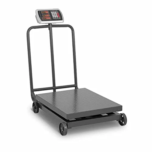 Steinberg Systems Präzisionswaage 600 kg - Mobile Plattformwaage mit LED-Display - Feinwaagen - 600 kg Traglast, mobil mit 4 Rollen und präziser Messgenauigkeit von 100 g. Ideal für Industrie und Handel, mit 96 h Akkulaufzeit und klar ablesbarem LED-Display.