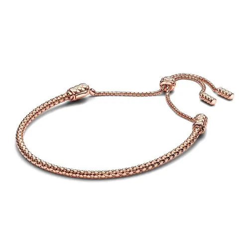 PANDORA Moments Schiebeverschluss-Nietenarmband - Armbänder für Damen, verstellbar auf jede Größe mit rosévergoldeter Metalllegierung, kompatibel mit bis zu 10 Moments Charms für individuellen Schmuck.