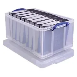 Really Useful Box 64CCB - 64 L Aufbewahrungsbox aus transparentem Kunststoff, stapelbar und temperaturbeständig für optimale Organisation