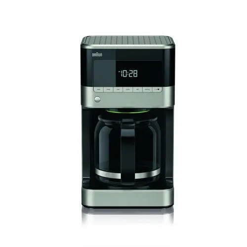 BRAUN PurAroma 7 KF 7120 Kaffeemaschine Edelstahl Schwarz - 12-Tassen-AromaCarafe mit OptiBrewSystem für maximalen Kaffeegenuss und individuelle Kaffeestärke