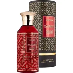 Hamidi Majestic Sublime Incense Eau de Parfum unisex 85 ml - Entdecken Sie den einzigartigen Duft von Hamidi Majestic Sublime Incense. Mit edlen Noten von Safran und Rose bietet dieser unisex Duft ein belebendes Dufterlebnis. Ideal für jeden Anlass.