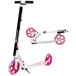 COSTWAY Scooter Cityroller - Klappbar, 100kg belastbar, mit LED Rädern in Rosa - Kinderroller mit 3-fach höhenverstellbarem Lenker und coolen LED-Rädern, ideal für Kinder ab 10 Jahren. Leicht und kompakt, perfekt für unterwegs.