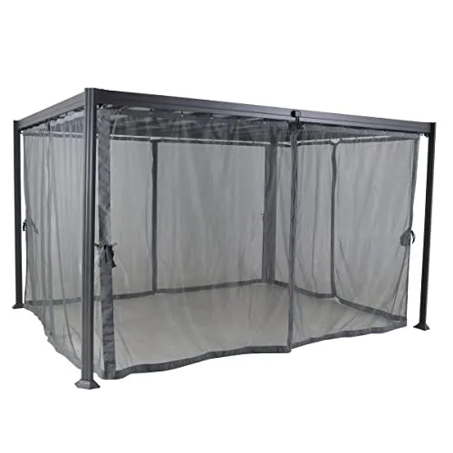 Hespéride - Mückennetz für Gartenlaube Belize Schiefergrau - Für Belize 132373, Polyester (4 Mückennetz) - Schiefer