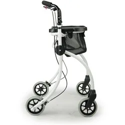 Roomba Wohnraumrollator - Faltbarer Innenrollator mit Tablett und Netztasche, ideal für enge Räume und einfache Bedienung