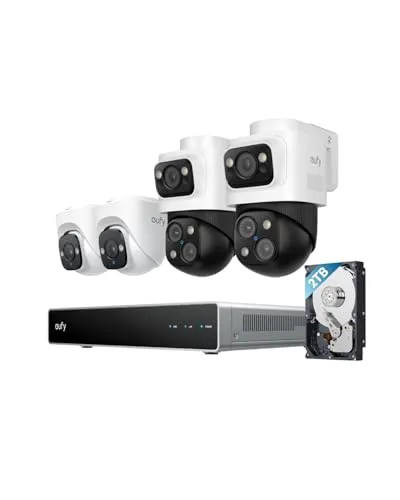 eufy PoE NVR Security System S4 mit 4K Kameras - Überwachungs-NVR-Set mit 4K Turrent- und Bullet-PTZ-Kameras, KI Auto-Framing & Tracking für lückenlose Sicherheit und smarte Videosuche.