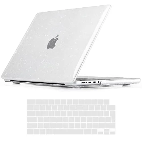iNeseon Hülle Kompatibel mit 2021-2024 MacBook Pro 16 Zoll M4 M3 M2 M1 Pro/Max A3186 A3403 A2991 A2780 A2485, Plastik Hartschale Schutzhülle Case und Tastaturschutz, Klar Glänzend