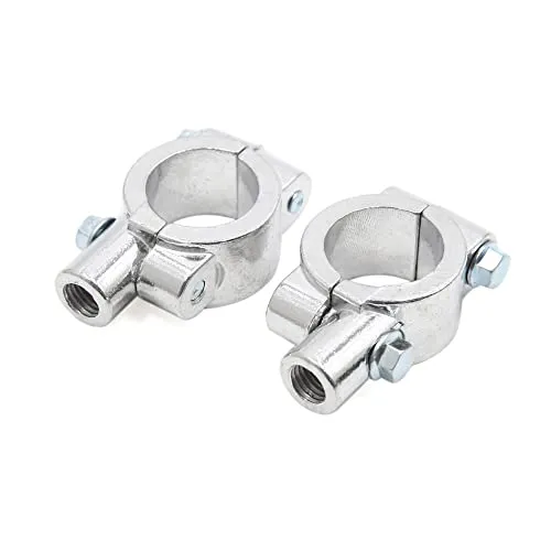 sourcing map Paar 10mm Gewinde 1" Motorrad Lenker Spiegelhalter Clamp Adapter Silber Ton DE de