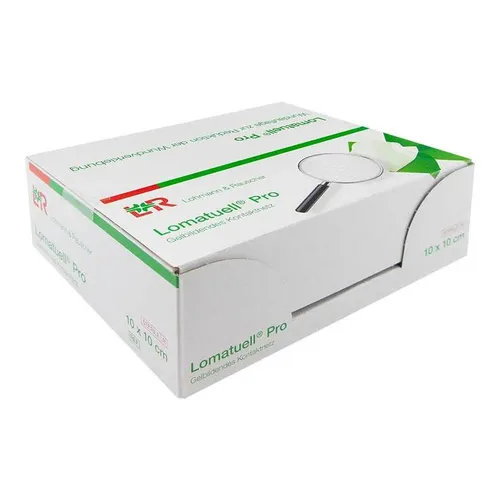 Lomatuell pro 10x10cm Steril 120 ST - Wundverband - Arzneimittel für effektive Wundheilung, bildet eine schützende Gelschicht und ermöglicht schmerzarme Verbandwechsel. Ideal für chronische und akute Wunden.