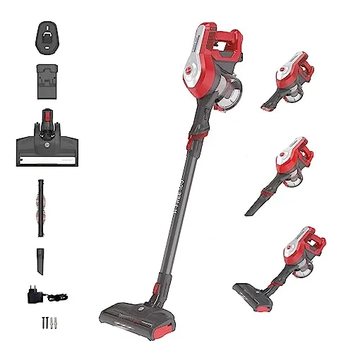 Hoover HF122RH-11 - Akku-Stielstaubsauger, kabellos und bis zu 40 Minuten Laufzeit mit integriertem Zubehör und LED-Beleuchtung