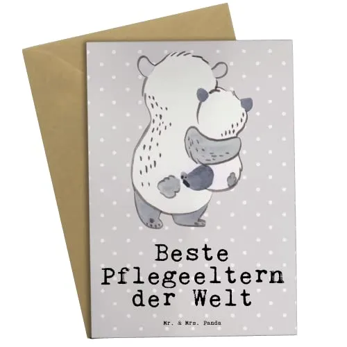 Mr. & Mrs. Panda Beileidskarte Panda Beste Pflegeeltern der Welt - Geschenk, babykarte, einladungskarten, Mama, Geschenkidee, Familie, Papa, osterkarten, hochzeitskarten, Eltern, weihnachtskarten