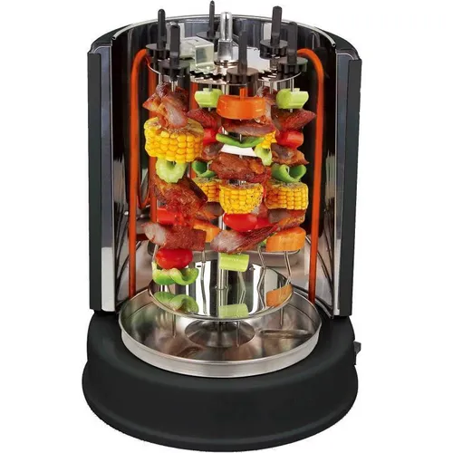 Syntrox Hähnchengrill Flumes | Vielseitiger Grill für Hähnchen, Döner und Schaschlik - Grills für gesunde Ernährung: Der Syntrox Hähnchengrill Flumes ermöglicht fettfreies Grillen mit innovativer Vertikalgrill-Technologie und gleichmäßiger Bräunung.