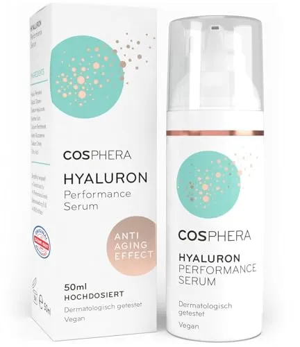 COSPHERA Hyaluron Performance Serum 50 ml - Intensivpflege für die Haut - Arzneimittel - Hochwirksames Hyaluron Serum für optimale Feuchtigkeit und Hautstraffung, ideal für jugendliche Ausstrahlung.