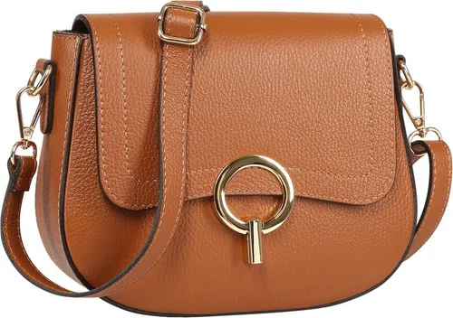 Toscanto Damen Umhängetasche aus echtem Leder - Elegante Umhängetasche in hellbraun aus hochwertigem Kalbsleder, ideal für den täglichen Gebrauch. Mit einem kompakten Format von 23 cm Breite bietet sie ausreichend Platz für Ihre Essentials.