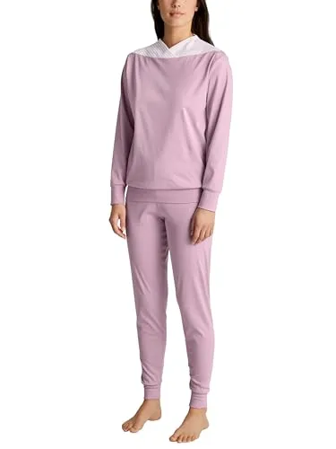 CALIDA Soulmate Bündchen-Pyjama Damen - Schlafanzüge für Damen, aus 100% Baumwolle, mit Comfort Fit und elastischen Bündchen für höchsten Tragekomfort.