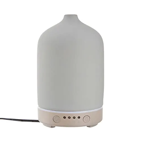 BUTLERS Aroma-Diffuser Cloud Nine – Duftspender für ein angenehmes Raumklima - Eleganter Aroma-Diffuser aus Keramik mit automatischer Duftverbreitung für ätherische Öle. Ideal für jeden Raum, bietet sieben einstellbare LED-Farben für stimmungsvolle Akzente.