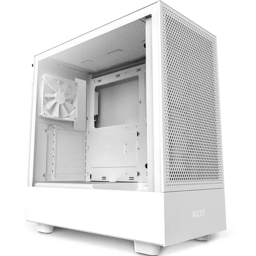 NZXT H5 Flow - White - PC-Gehäuse, ATX Full Mid Tower mit optimaler Luftzirkulation für hohe Kühlleistung und stilvolles Design.