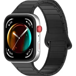 Für Huawei Watch Fit 3 Two Color Silikon Magnetisches Arm Band Schwarz - Schwarz