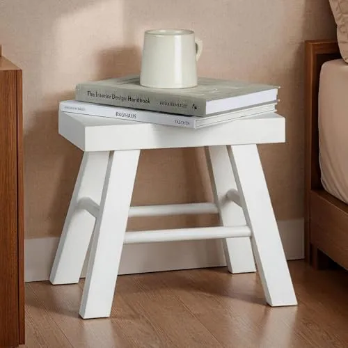 CARO-Möbel Sitzhocker ROSAL - Vielseitiger Holzhocker aus Paulownia Holz - Sitzhocker aus Paulownia Holz im rustikalen Landhausstil. Ideal als Küchenhocker oder dekorativer Pflanzenhocker – bringt natürlichen Charme in jeden Raum.