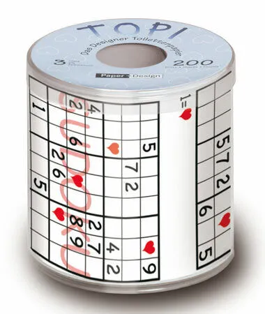 Toilettenpapier Sudoku -  Hochzeit, Liebe schenken, Spaß - eine Rolle