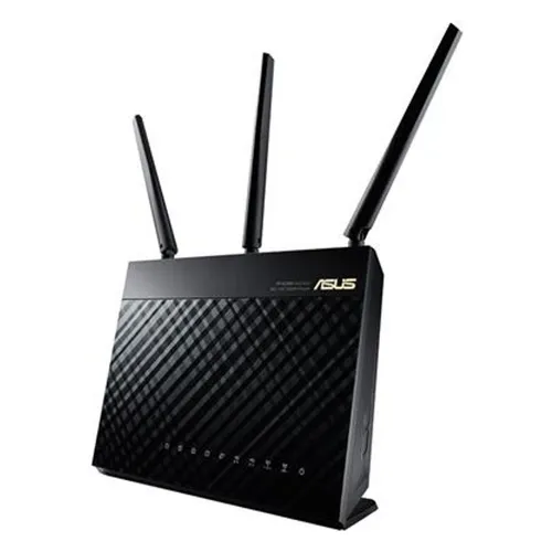 ASUS RT-AC68U Wi-Fi Router - Dual-Band WLAN-Router (2,4 GHz/5 GHz) mit einer maximalen Datenrate von 1900 Mbit/s, ideal für schnelles Streaming und Gaming.