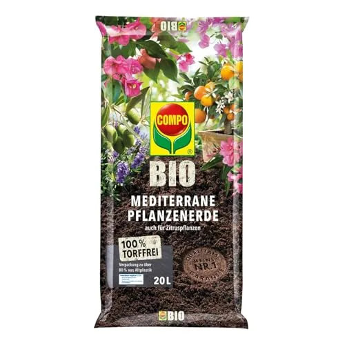 Compo Bio Mediterrane Pflanzenerde Torffrei 20 l