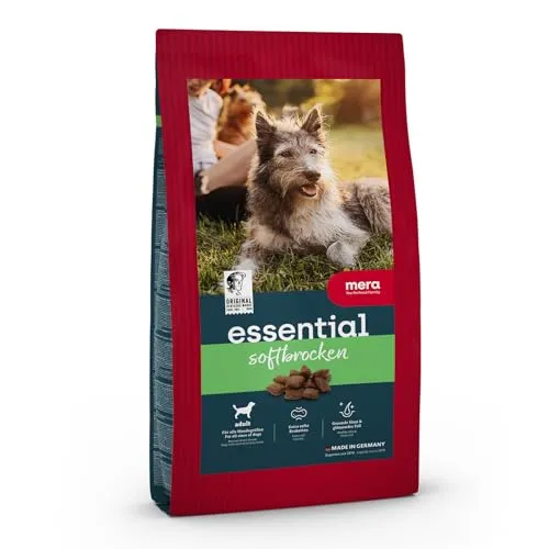mera essential Soft Brocken Trockenfutter 2kg | Leicht zu kauen für aktive Hunde - Mera essential Soft Brocken ist hochwertige Ernährung für deinen Hund. Die leicht zu kauenden Brocken bieten Genuss und Vielfalt und unterstützen eine ausgewogene Ernährung für aktive Hunde.
